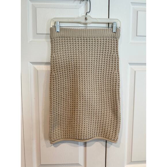 POL Creamy Biege Knit Crochet Pencil Skirt- Size Small - Picture 2 of 8